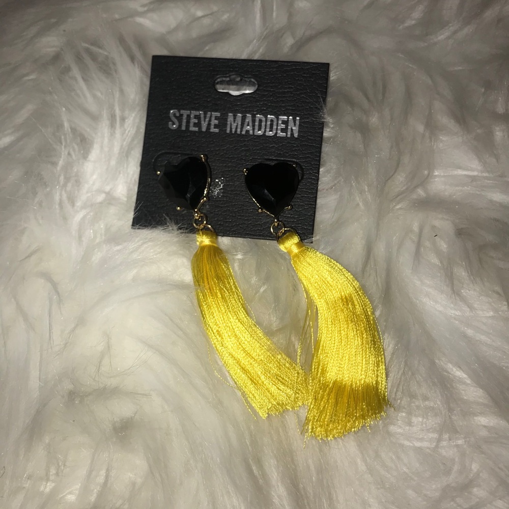 Steve Madden Yellow tassel earrings